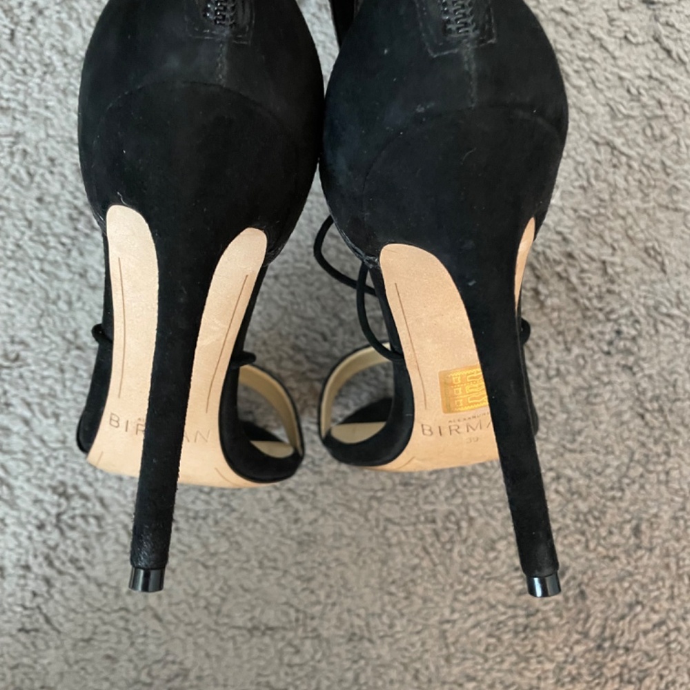 ALEXANDRE BIRMAN RARE FIND! Black Suede Snakeskin Gladiator Lace Up Sandal SZ39 - Picture 5 of 14